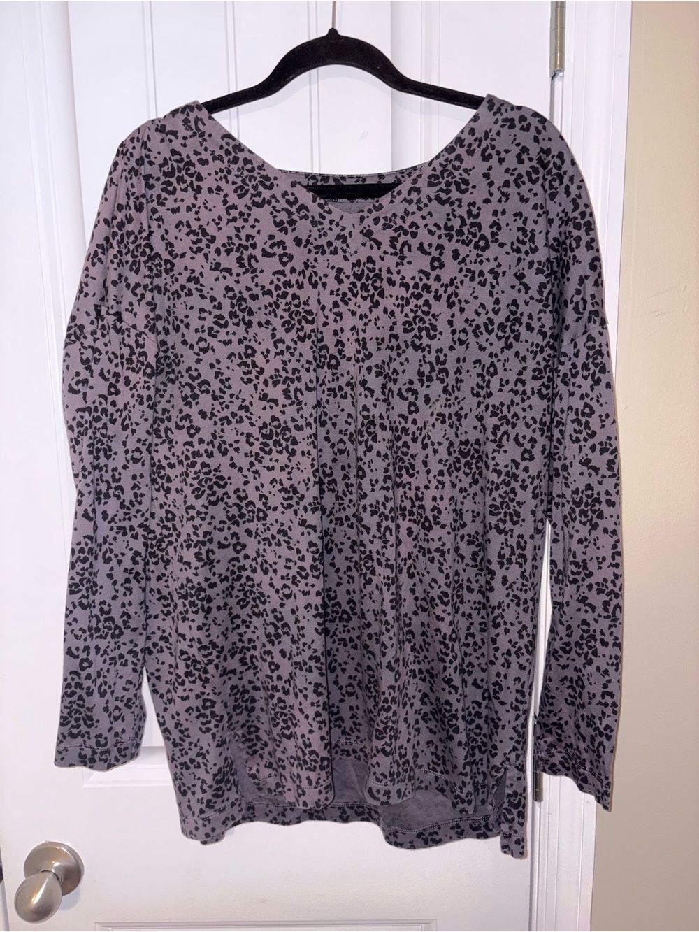 J. Jill Gray Leopard-Print Crewneck Sweater